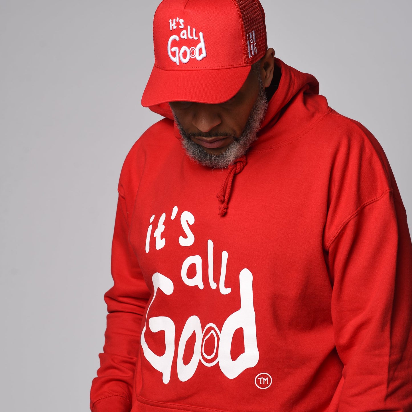 it's all God Fleece Pullover Hoodie - Red