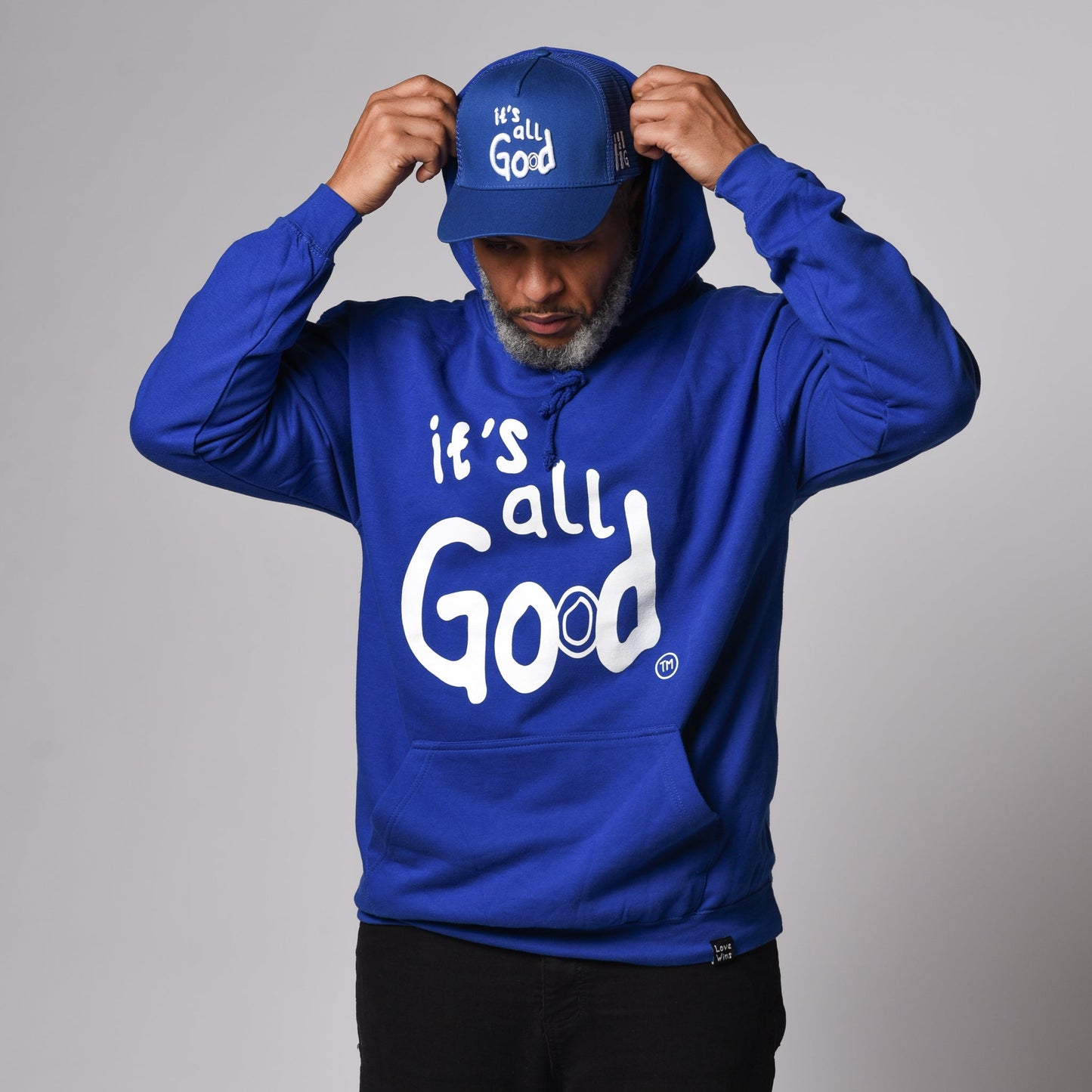 it's all God Fleece Pullover Hoodie - Blue