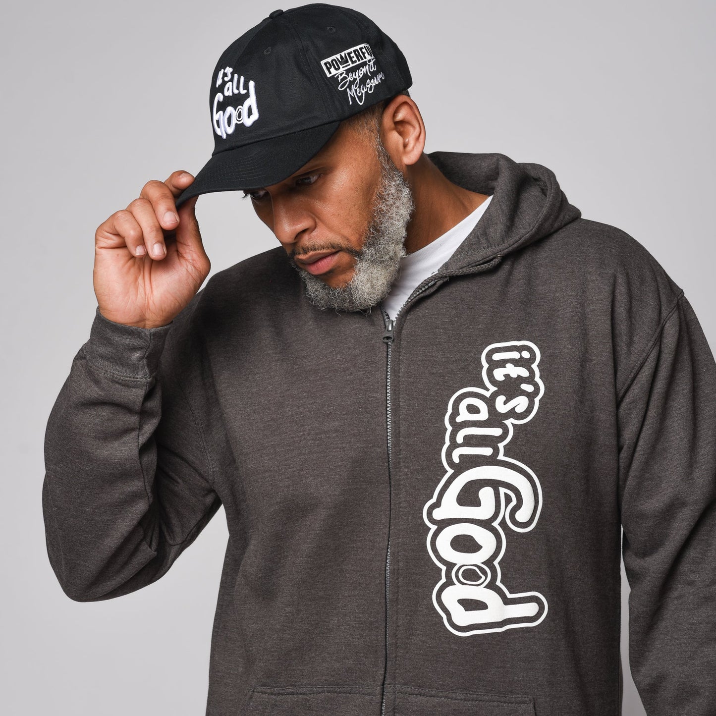 it's all God Fleece Zip Hoodie - Grey