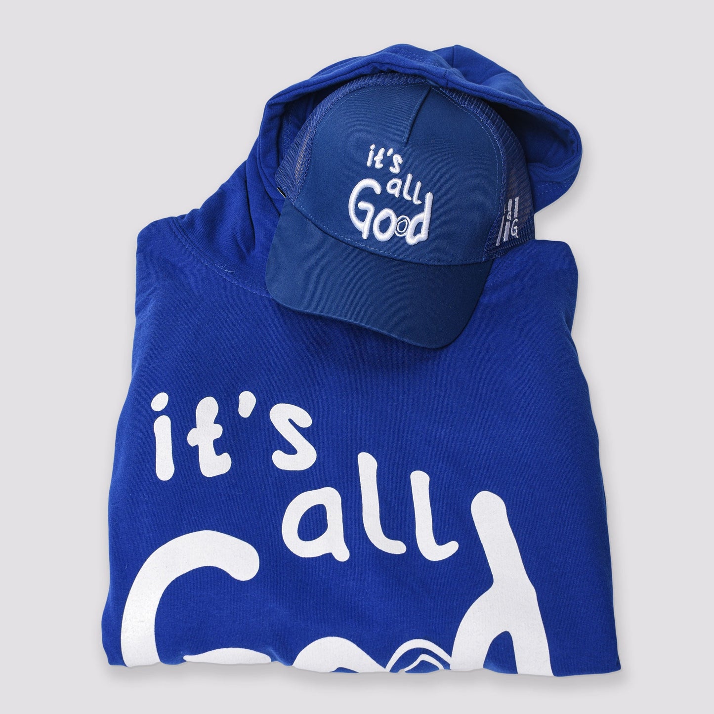 it's all God Fleece Pullover Hoodie - Blue